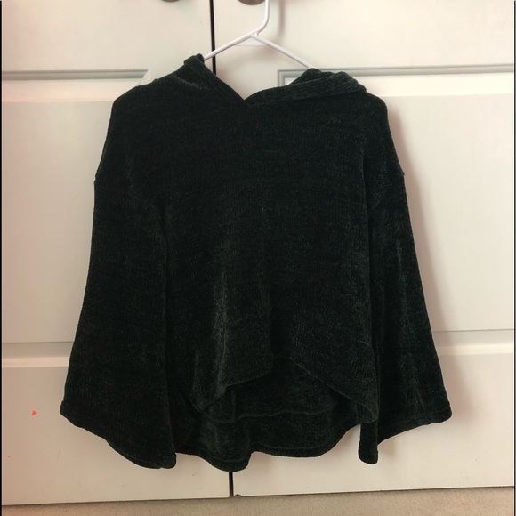 Dark Green Cropped Sweatshirt - Picture 1 of 4